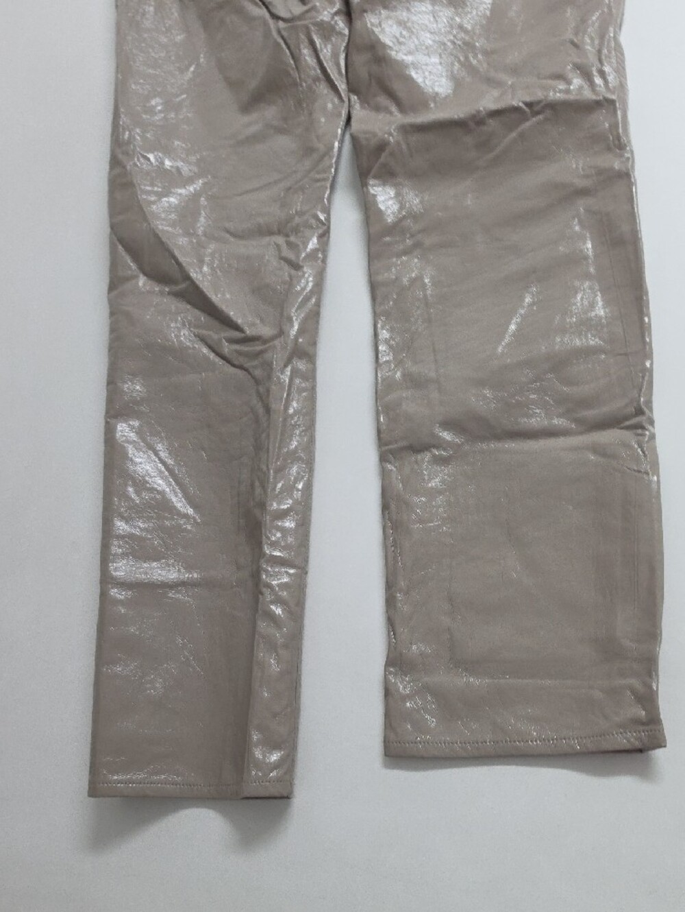 Agolde Womens Beige Pinch Waist Leather Blend Jeans Pants Size 28 - Picture 16 of 16